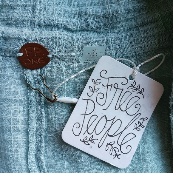 Free People | Raw Edge Sky Blue Beach Cover | S/M - Picture 3 of 7